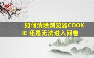 如何清除浏览器COOKIE 还是无法进入问卷